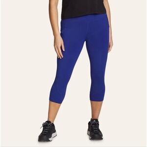 Eddie Bauer Women's Guide Trex Capris Patriot Blue Leggings Athletic Size XL